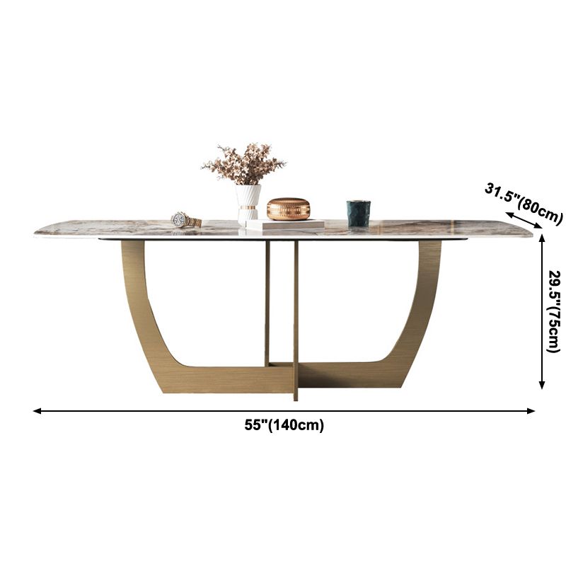Metal Traditional Luxury Rectangle Table Sintered Stone Table for Dining Room and Kitchen Clearhalo ' dining_table' 'Dining Tables & Seating' 'Dining Tables' 'furn' 'furn_dining_table' 'Furniture' 'furniture_dining_table' 'Kitchen & Dining Furniture' 'kitchen&dining_furn' 'kitchen' 'kitchen_dining_table' 1200x1200_84b69531-afeb-48bc-8690-e9b36e3270b5