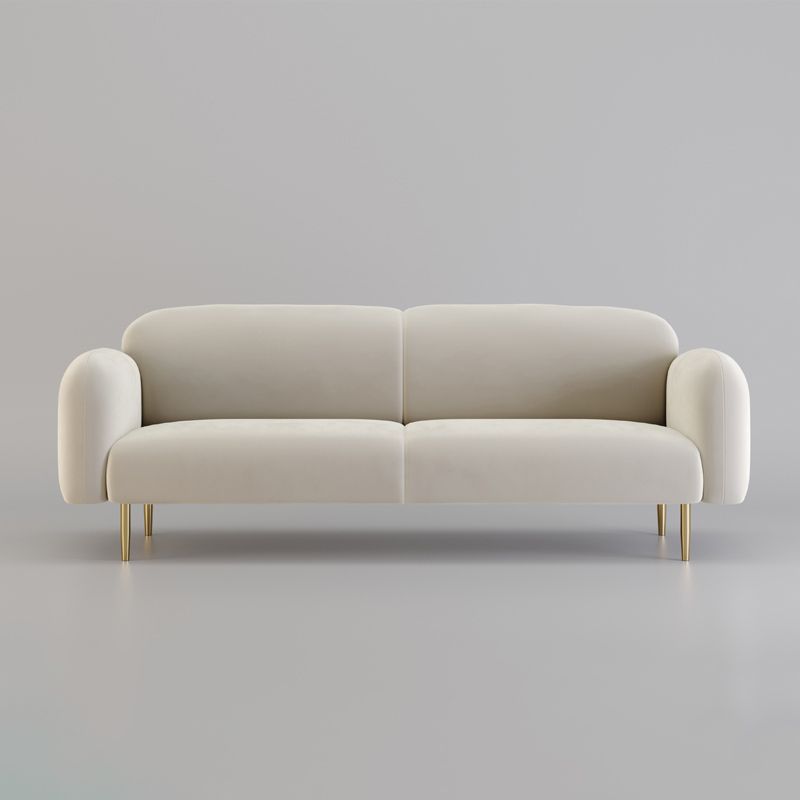 Velvet Modern Standard Sewn Pillow Back Sofa 27.5"W Square Arm with Bolster Pillows Clearhalo 'furn' 'furn_sofas' 'Furniture' 'furniture_sofas' 'kitchen' 'kitchen_sofas' 'Living Room Furniture' 'Sofa' 'sofas' 1200x1200_84b6f044-1ec7-4a6e-9594-54324fa4dff8