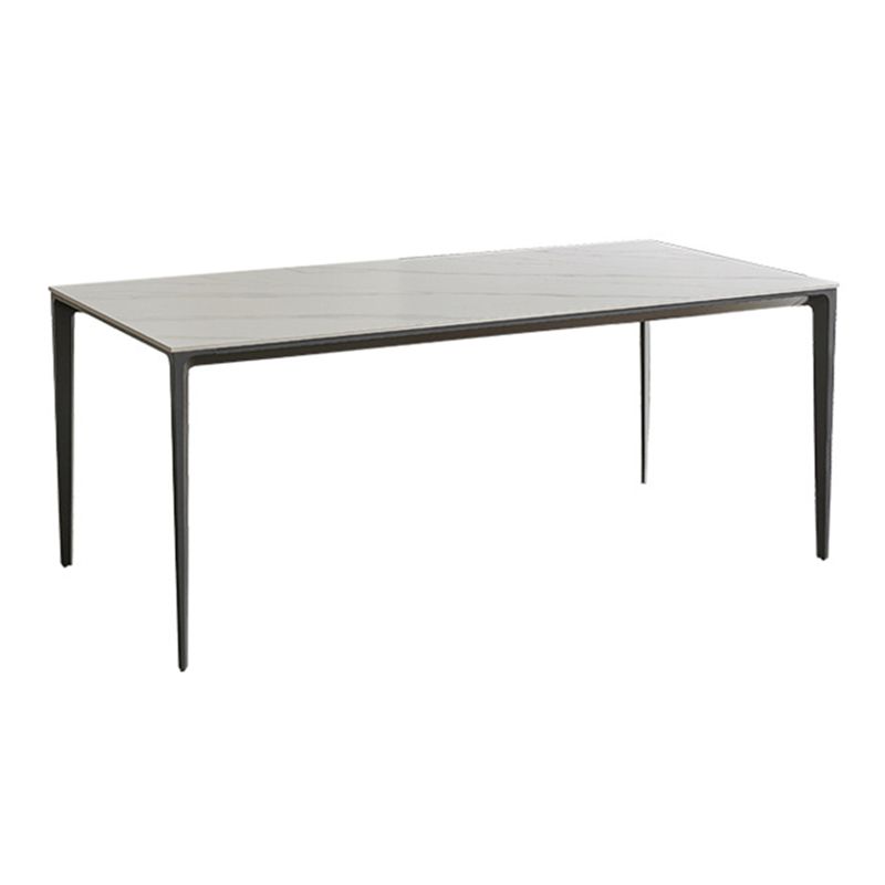 Industrial Style Rectangle Dining Table Sintered Stone Table with Metal Legs for Kitchen Clearhalo 'Dining Tables & Seating' 'Dining Tables' 'dining_table' 'furn' 'furn_dining_table' 'Furniture' 'Kitchen & Dining Furniture' 1200x1200_84b854c8-7732-419a-b3b1-7c4718a88617