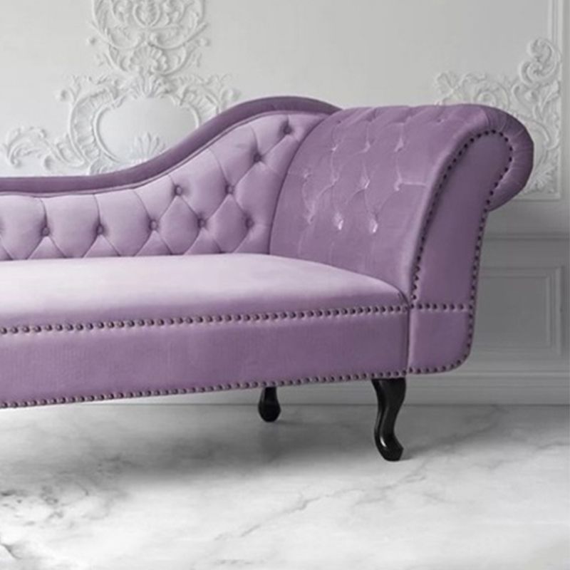 Button Tufted Chaise Lounge Couch with Rolled Arms - 66.9" W Clearhalo 'Chairs & Seating' 'Chaise Lounge' 'chaise_lounge' 'furn' 'furn_chaise_lounge' 'Furniture' 'Living Room Furniture' 1200x1200_84b97cae-5d0c-493f-9916-8a4642a30704