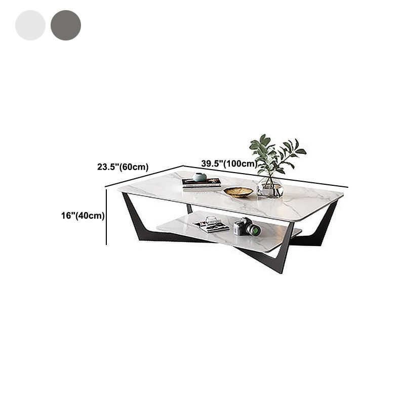 Glamrahmen Couchtisch Schiefer rechteckiger Couchtisch für Wohnzimmer Set für Wohnzimmer