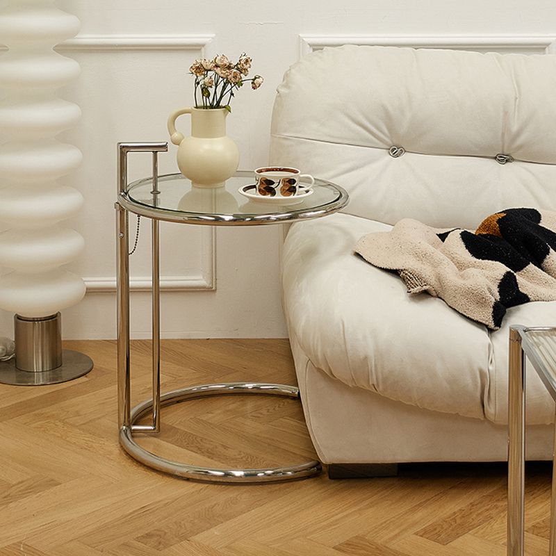 Mesa lateral metálica C de Metálica Tabla de vidrio de vidrio contemporáneo