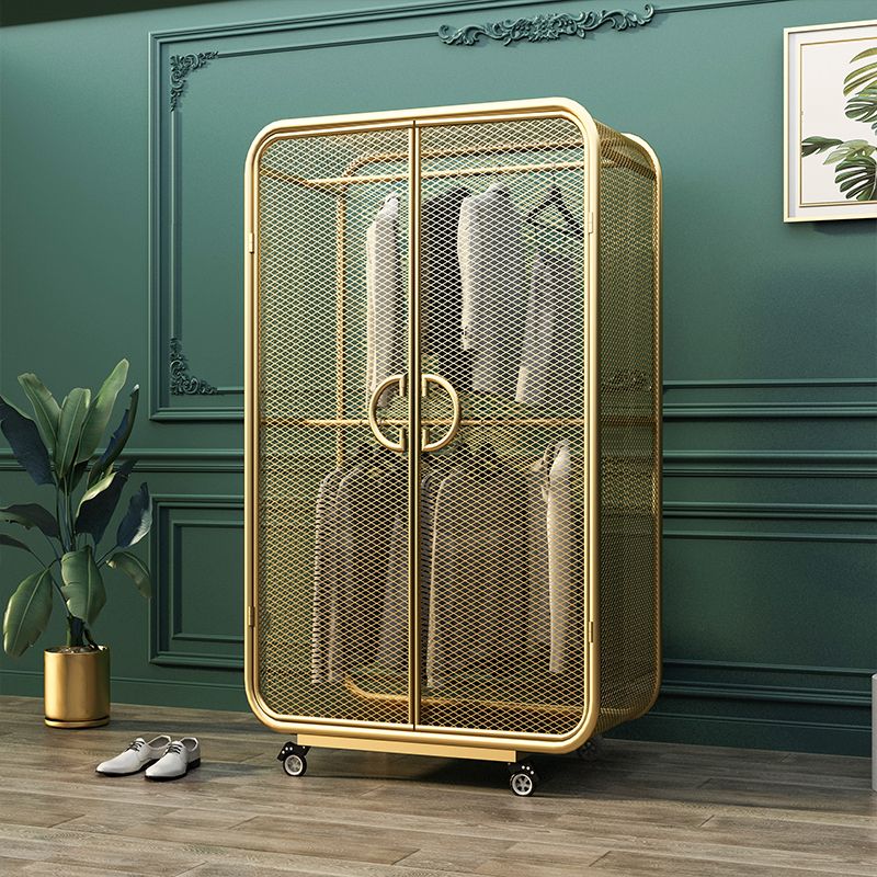 Contemporary Wardrobe Cabinet Metal Wardrobe Closet for Bedroom Clearhalo 'Armoires & Wardrobes' 'armoires_wardrobes' 'Bedroom Furniture' 'furn' 'furn_armoires_wardrobes' 'Furniture' 1200x1200_84b9b2ce-1391-406e-942d-28cc24673a83
