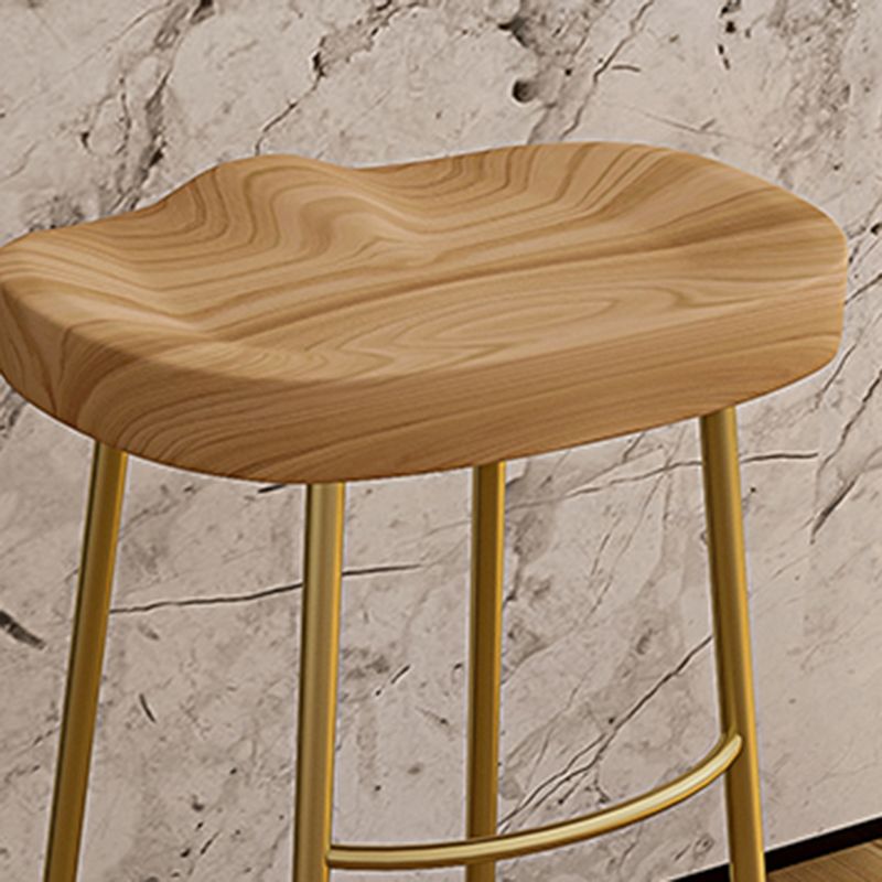 Glam Wood Counter Bar Stool Backless Saddle Seat Bar Stool with Iron Base Clearhalo 'Bar Furniture' 'Bar Stools' 'bar_stools' 'furn' 'furn_bar_stools' 'furniture_bar_stools' 'Kitchen & Dining Furniture' 'kitchen&dining_furn' 'kitchen' 'kitchen_furn' Furniture' 1200x1200_84ba2a96-8c31-4fd5-9c5a-a22cddd4542e