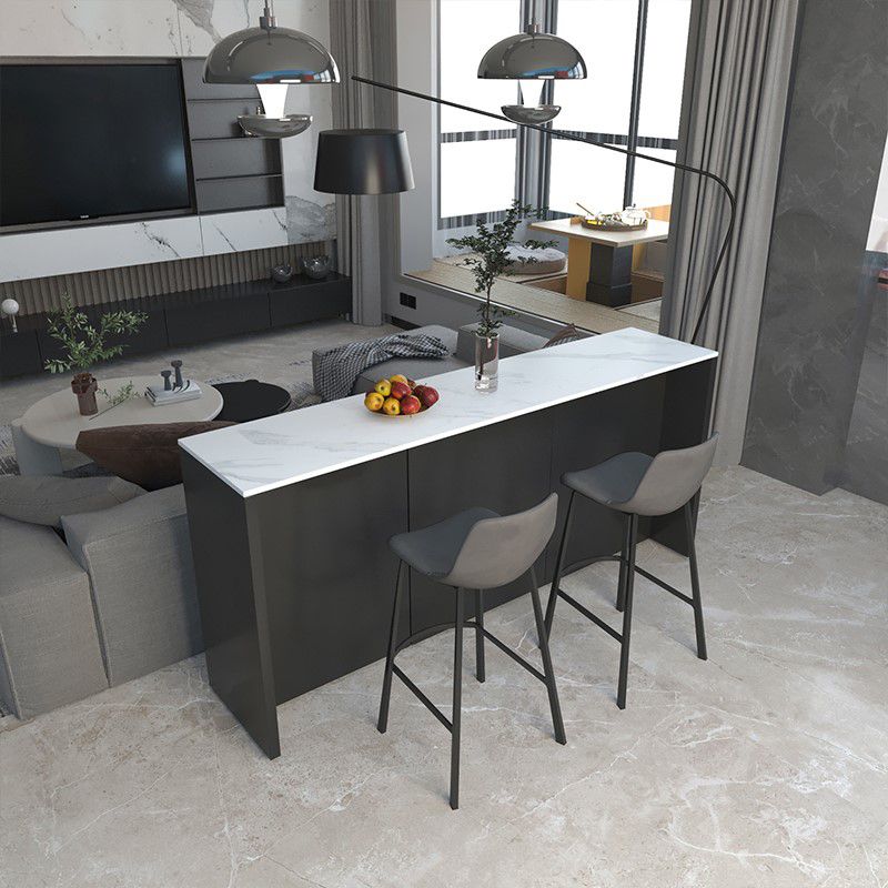 Stone Bar Dining Table Modern Rectangle Bar Table with Double Pedestal for Dining Room Clearhalo 'Bar Furniture' 'Bar Tables' 'bar_tables' 'furn' 'furn_bar_tables' 'Furniture' 'furniture_bar_tables' 'Kitchen & Dining Furniture' 1200x1200_84baaa0d-b92f-456d-a82f-0c0c6286606d