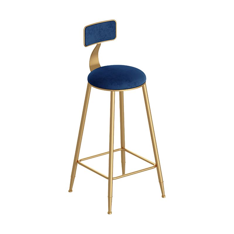 Scandinavian Footrest Counter Chair Low Back Round Upholstered Counter-height Stool Clearhalo 'Bar Furniture' 'Bar Stools' 'bar_stools' 'furn' 'furn_bar_stools' 'Furniture' 'furniture_bar_stools' 'Kitchen & Dining Furniture' 1200x1200_84bbe7ce-a981-48e3-92f2-9c2216d4e08b