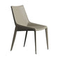 Modern Leather Dining Side Chair Solid Back Armless Side Chair