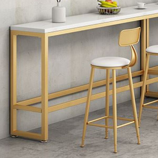 Juego de mesa de pub con reposapiés rectangular Glam 1/2/3/4/6 piezas Juego de bistró de cafetería blanca