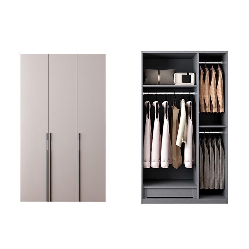 White Modern Armoire Engineered Wood Grand Wardrobe with Drawers and Hanging Rod Clearhalo 'Armoires & Wardrobes' 'armoires_wardrobes' 'Bedroom Furniture' 'furn' 'furn_armoires_wardrobes' 'Furniture' 1200x1200_84be3ec8-f814-4460-b9b3-c695d7d85f4e
