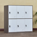 Armoire contemporaine non conservatrice avec portes à charnière armoire de rangement en métal blanc et marron