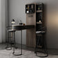 Brown Bar Pub Table Set 2/3 Pcs Wood and Metal Bar Table and Stools Clearhalo 'Bar Furniture' 'furn' 'furn_home_bar_bar_sets' 'Furniture' 'Home Bars & Bar Sets' 'home_bar_bar_sets' 'Kitchen & Dining Furniture' 1200x1200_84c03b21-9954-4915-a94c-3954e7b9bcc4