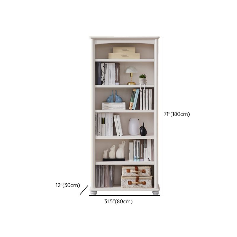 Pure White Standard Bookcase Contemporary Wooden Bookshelf with Shelves Clearhalo 'Bookcases' 'furn' 'furn_bookcases' 'Furniture' 'Office Furniture' 1200x1200_84c0d2c9-26c5-47d4-b7e7-556899718795