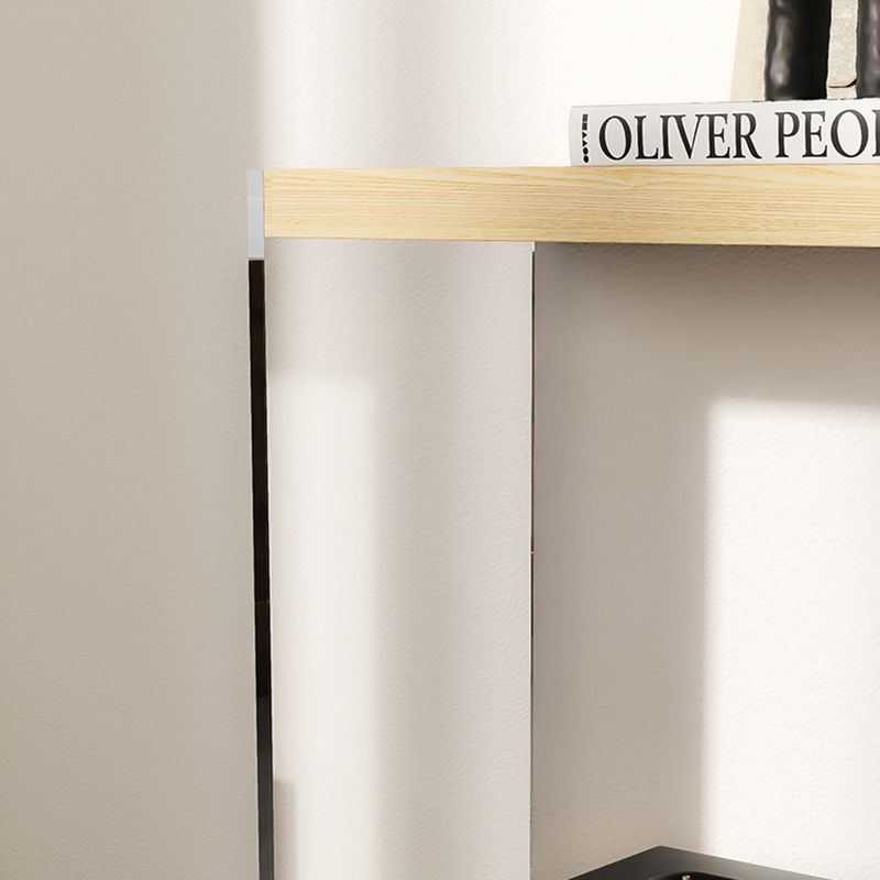 Contemporary Ash Console Accent Table with 2 Shelves for Hall