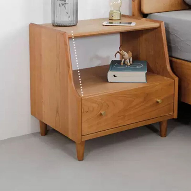 1 Drawer Medium Wood Nightstand Modern Solid Wood Night Table ,19.7" Tall Clearhalo 'Bedroom Furniture' 'furn' 'furn_night_stand' 'Furniture' 'night_stand' 'Nightstands' 1200x1200_84c5e26f-59a5-48f0-b3bc-c332994e8ee8