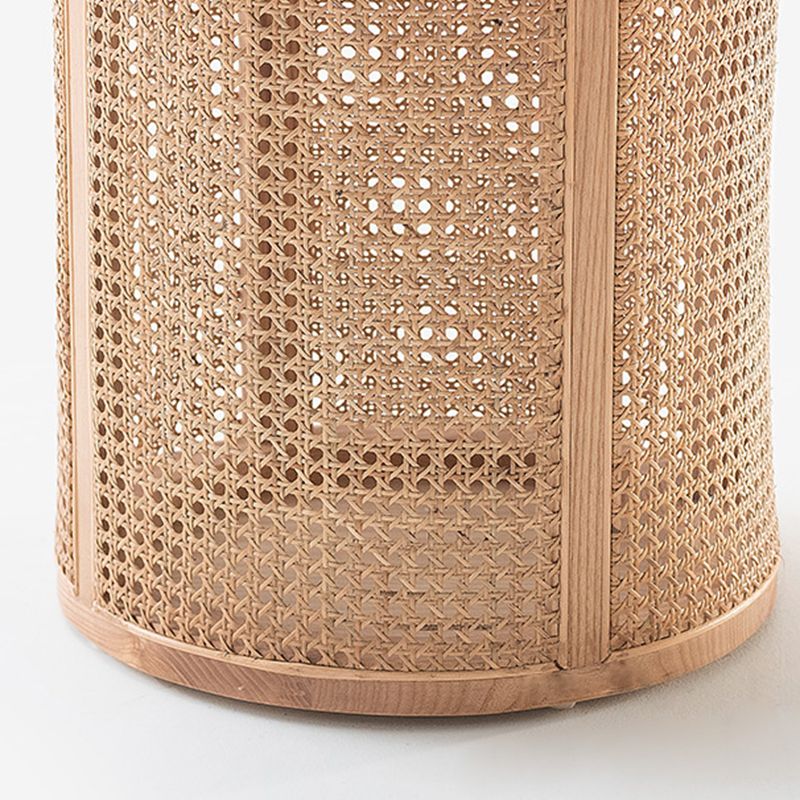 17.71 " Tall Solid Wood Round Top Side Table Drum Base End Table