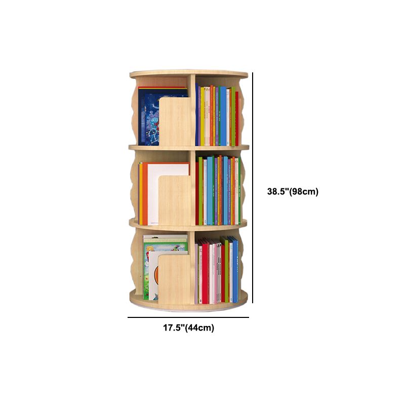 Modern Wood Bookcase Natural 17.3" W Engineered Wood Book Shelf for Home Office