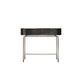 Modern Black Vanity Desk Glass Top Dressing Table with Lighted Mirror & Padded Stool
