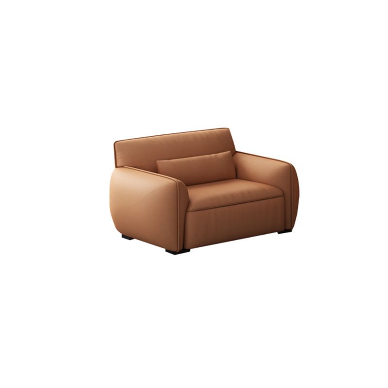 Scandinavian Tan Faux Leather Straight Arm Sofa/Sectionals with Stain-Resistant Clearhalo 'furn' 'furn_sectionals' 'Furniture' 'furniture_sectionals' 'Living Room Furniture' 'Sectionals' 1200x1200_84c8b36f-2699-4057-a095-7fd9732c2bb2