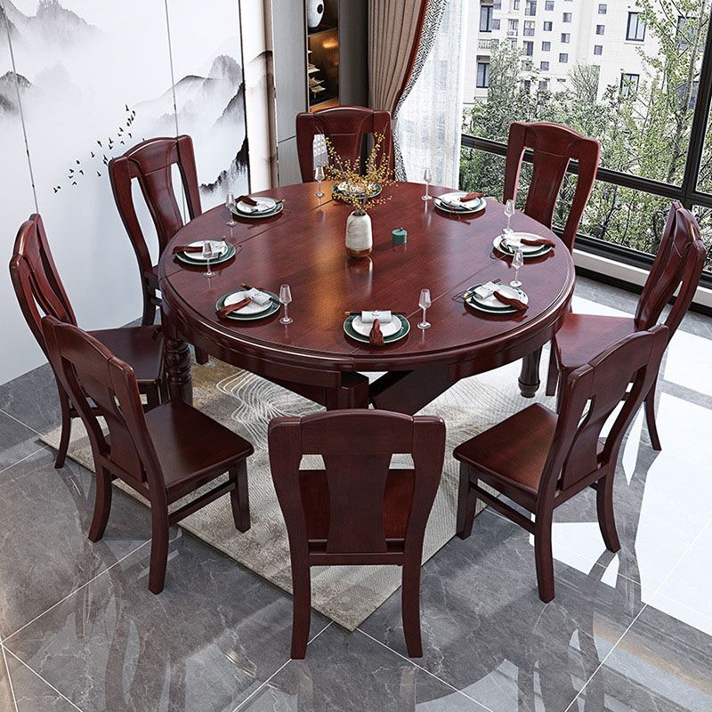 Traditional Oak Dining Table Extendable Dining Table for Kitchen Clearhalo 'Dining Tables & Seating' 'Dining Tables' 'dining_table' 'furn' 'furn_dining_table' 'Furniture' 'Kitchen & Dining Furniture' 1200x1200_84c91ee4-386d-4aed-8492-2122e5911bf6