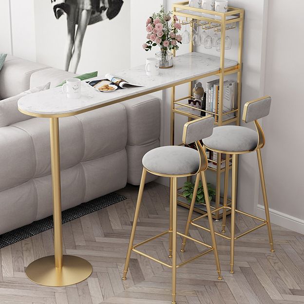 Juego de mesa de bar de mármol sintético estilo Glam, mesa de mostrador de 1/2/3 piezas para interior