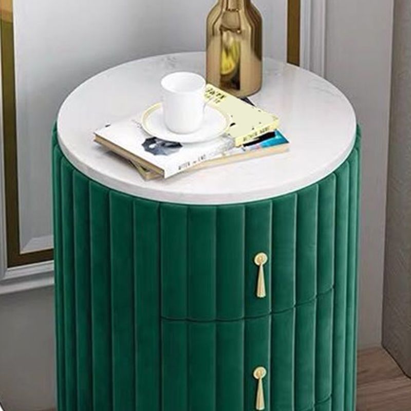 Round Slate Bedside Cabinet Modern Minimalist Bedside Table with Drawers Clearhalo 'Bedroom Furniture' 'furn' 'furn_night_stand' 'Furniture' 'night_stand' 'Nightstands' 1200x1200_84cd715e-be15-459e-adbc-ee088ee0df53