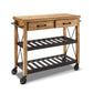 Modern Rolling Kitchen Cart Wood Rectangular Kitchen Cart for Home Use