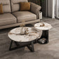 Round Coffee Table Cross Legs Coffee Table Set with Metal Legs Clearhalo 'Coffee & Accent Tables' 'Coffee Tables' 'coffee_tables' 'furn' 'furn_coffee_tables' 'Furniture' 'Living Room Furniture' 1200x1200_84cef655-1594-411e-880d-664305194a54