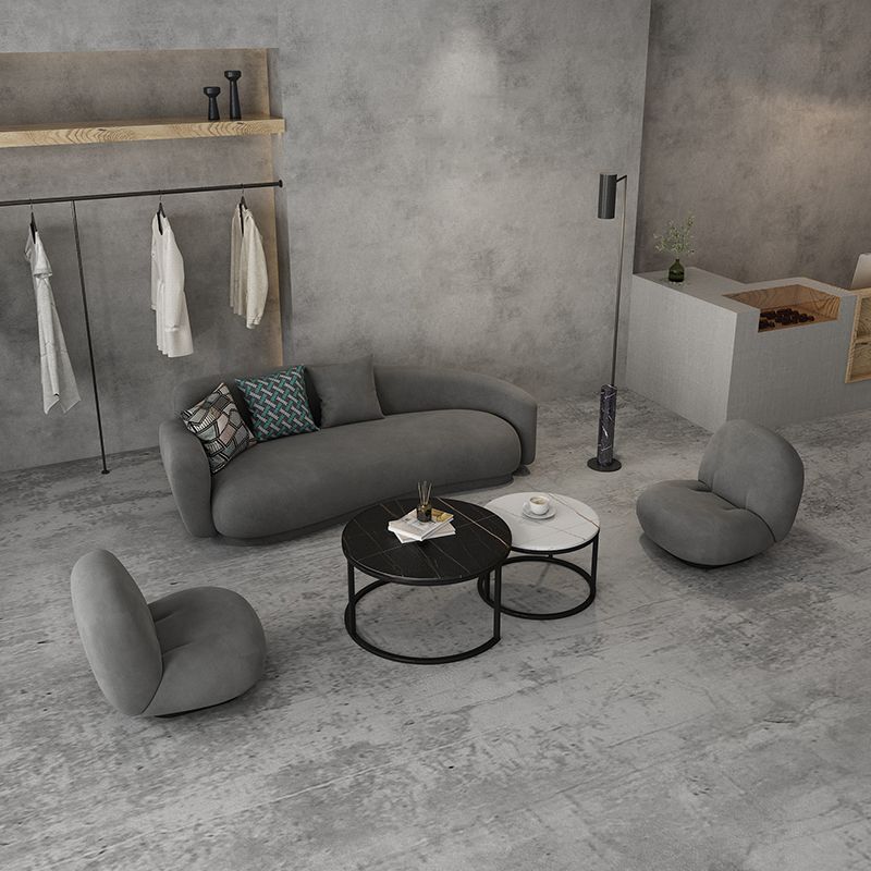 Canapé de bras de smoking en velours gris canapé contemporain pour le salon