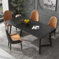 Metal Dinette Set with Faux Leather Chairs 1/2/5/7 Pieces Black Stone Dining Table Set
