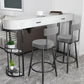 Stone Indoor Glam Bar Dining Table Iron Double Pedestal Bistro Table with Drawer Clearhalo 'Bar Furniture' 'Bar Tables' 'bar_tables' 'furn' 'furn_bar_tables' 'Furniture' 'furniture_bar_tables' 'Kitchen & Dining Furniture' 'kitchen&dining_furn' 'kitchen' 1200x1200_84d5a10e-bea6-4b24-ac79-9d26509a6c4a