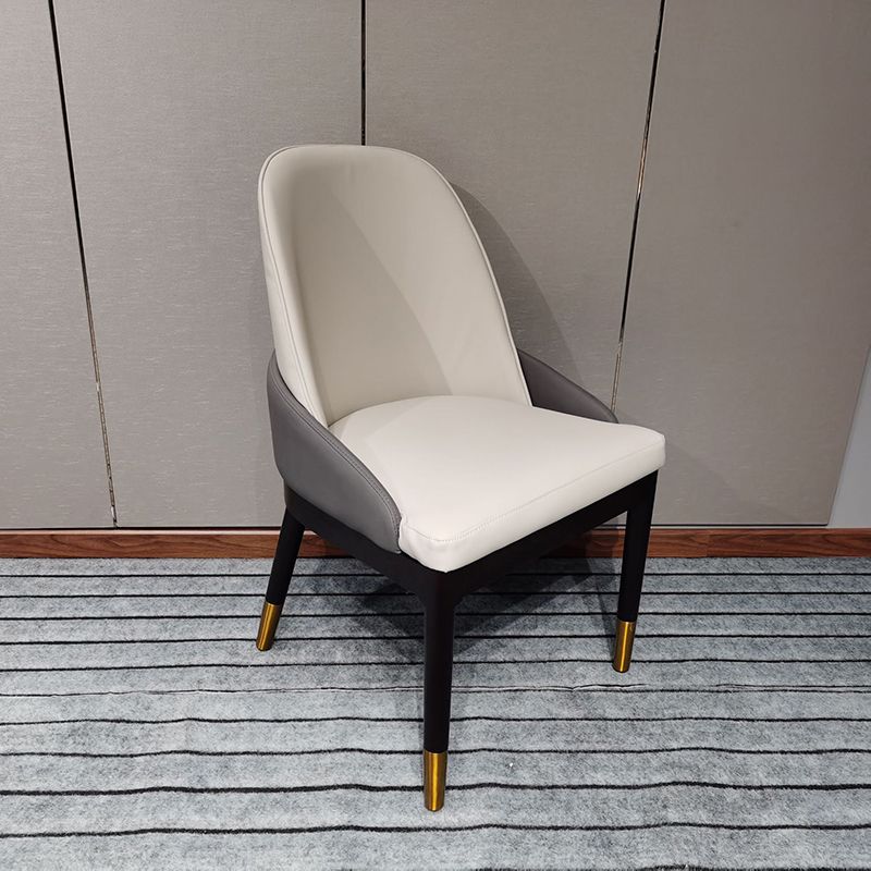 Sillas de comedor de cocina glamorosa sillas laterales tapizadas con pierna de madera