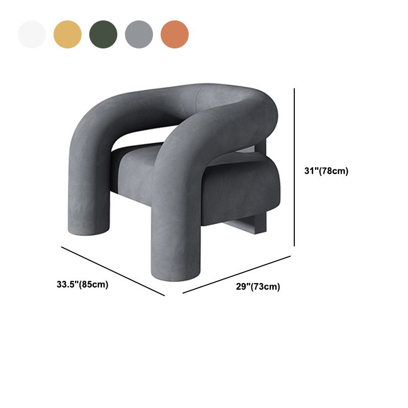 Sillón de terciopelo 30.70 "Silla de marco de madera maciza de alto para sala de estar