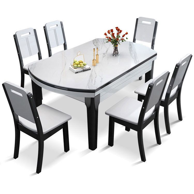 Kitchen Dinner Table Dining Room Stone Drop-Leaf Dining Table Clearhalo 'Dining Tables & Seating' 'Dining Tables' 'dining_table' 'furn' 'furn_dining_table' 'Furniture' 'Kitchen & Dining Furniture' 1200x1200_84d94e03-ca33-43da-8b74-513b0cf835b0