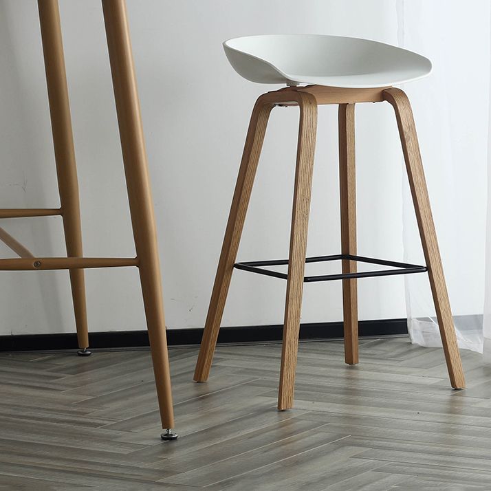 Contemporary Simple Counter Stools 30-inch Indoor Wood Legs Bar Stool with Plastic Seat Clearhalo 'Bar Furniture' 'Bar Stools' 'bar_stools' 'furn' 'furn_bar_stools' 'furniture_bar_stools' 'Kitchen & Dining Furniture' 'kitchen&dining_furn' 'kitchen' 'kitchen_furn' Furniture' 1200x1200_84da4d6a-9750-44aa-bbdd-6bac0a85994e