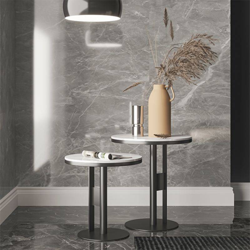 Tavolo laterale accento contemporaneo round piedistallo soggiorno tavolo in metallo