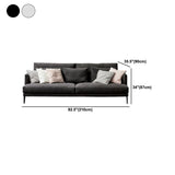Schwarz/Weiß 3-Sitz-Stoffsofa quadratische Armsofa mit Oberkissen
