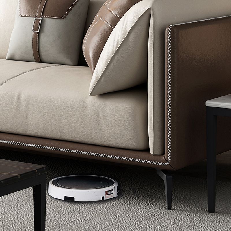 Transitional Modern Cushions Sofa 27.6"High Pillow Top Arm Sofa, Beige Clearhalo 'furn' 'furn_sofas' 'Furniture' 'furniture_sofas' 'kitchen' 'kitchen_sofas' 'Living Room Furniture' 'Sofa' 'sofas' 1200x1200_84dc1c99-34ad-4d39-862b-c02f141fe7d2