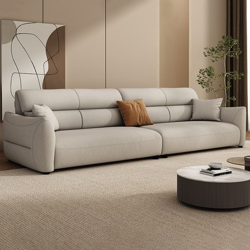 Stain Resistant Stationary Faux Leather Living Room Square Arm Sewn Pillow Back Sofa Clearhalo &#39;furn&#39; &#39;furn_sofas&#39; &#39;Furniture&#39; &#39;Living Room Furniture&#39; &#39;Sofa&#39; &#39;sofas&#39; 1200x1200_84dd15d9-9550-4521-a300-e229dc3023fc