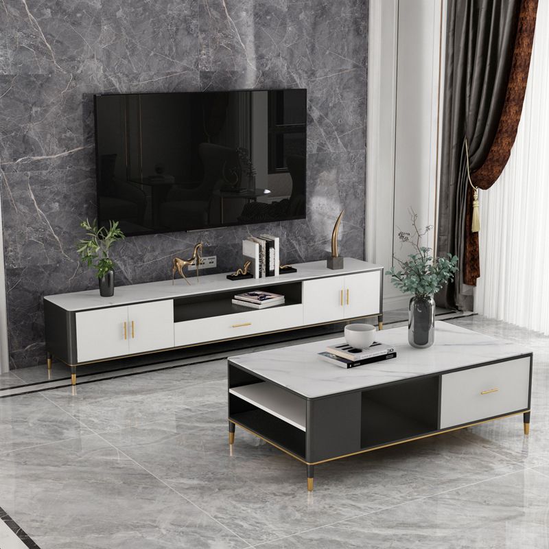 Open Storage TV Media Console Supporto TV in pietra per soggiorno