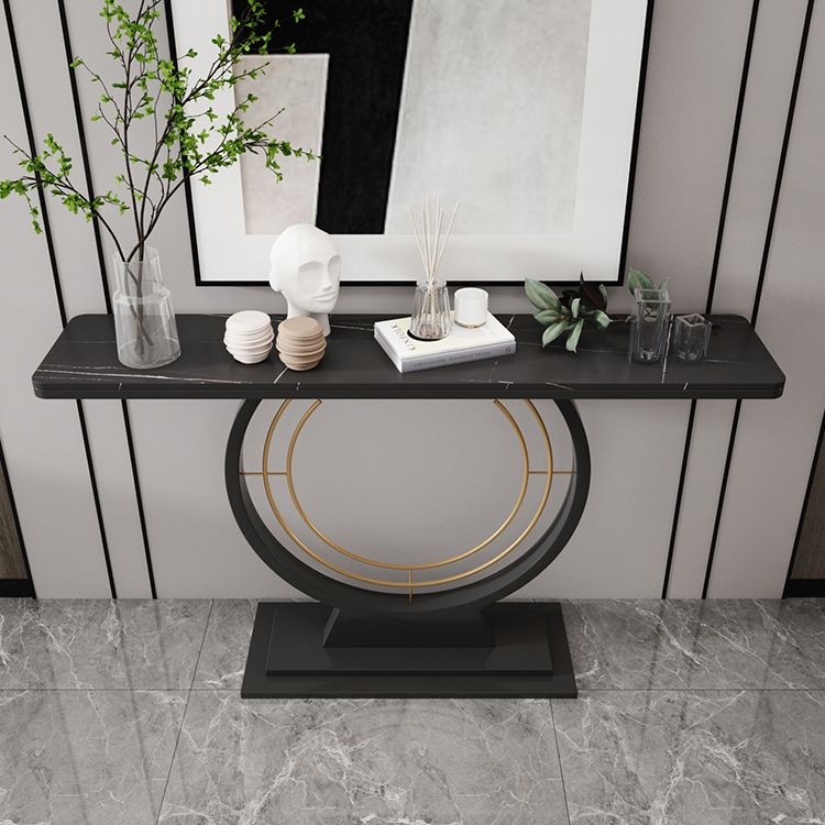 Modern Rectangle Console Accent Table Antique Finish Console Sofa Table in Stone Clearhalo 'Console Tables' 'console_tables' 'Entry & Mudroom Furniture' 'furn' 'furn_console_tables' 'Furniture' 1200x1200_84e083db-b5b9-458d-96fa-20f12403a795