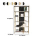 11.81"W 78.74"H Bookcase Glam Style Open Back Bookshelf for Study Room Home Office Clearhalo 'Bookcases' 'furn' 'furn_bookcases' 'Furniture' 'furniture_bookcases' 'kitchen' 'kitchen_bookcases' 'Living Room Furniture' 'Office Furniture' 1200x1200_84e11657-fbf7-4e34-87f5-58683240c9c8