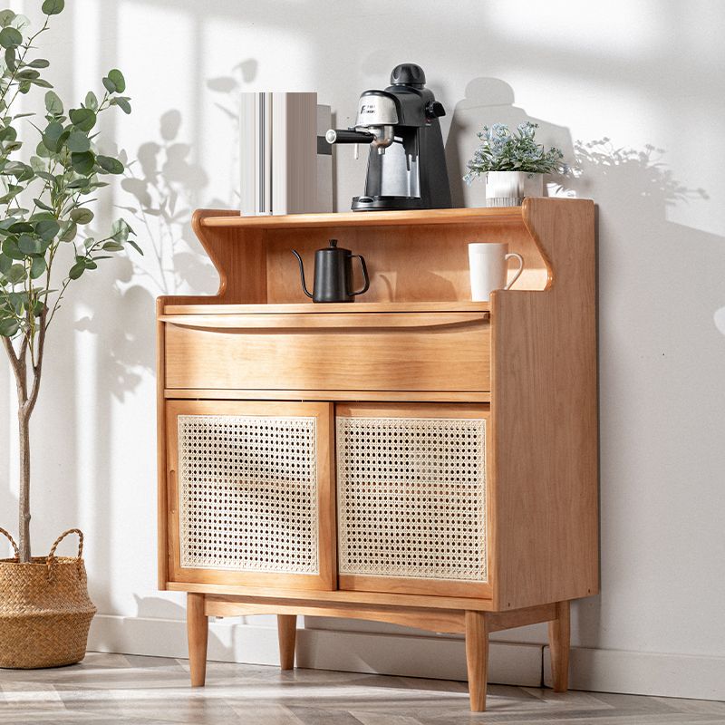 Servidor de estilo de madera sólida de color marrón servidor de estilo moderno, 33.46 "W x 15.75" D x 40.16 "H