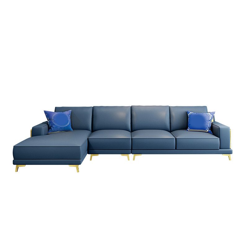 Modern Genuine Leather Sectional Square Arm Sofa with Removable Cushions Clearhalo 'furn' 'furn_sectionals' 'Furniture' 'furniture_sectionals' 'Living Room Furniture' 'Sectionals' 1200x1200_84e177a8-262e-425e-aaef-1d4822880e14