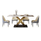 Nordic Glam Rectangle Sintered Stone Table Set 1/4/5/7 Pieces Dining Set Clearhalo 'Dining Room Sets' 'Dining Tables & Seating' 'dining_room_set' 'furn' 'furn_dining_room_set' 'Furniture' 'Kitchen & Dining Furniture' 1200x1200_84e183d0-b1ea-4808-9e66-2a845e7f7a5d