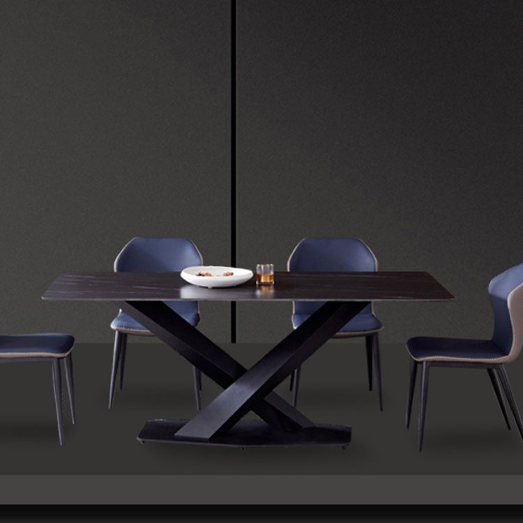 Rectangle Dining Table Industrial Dining Table with Pedestal Base