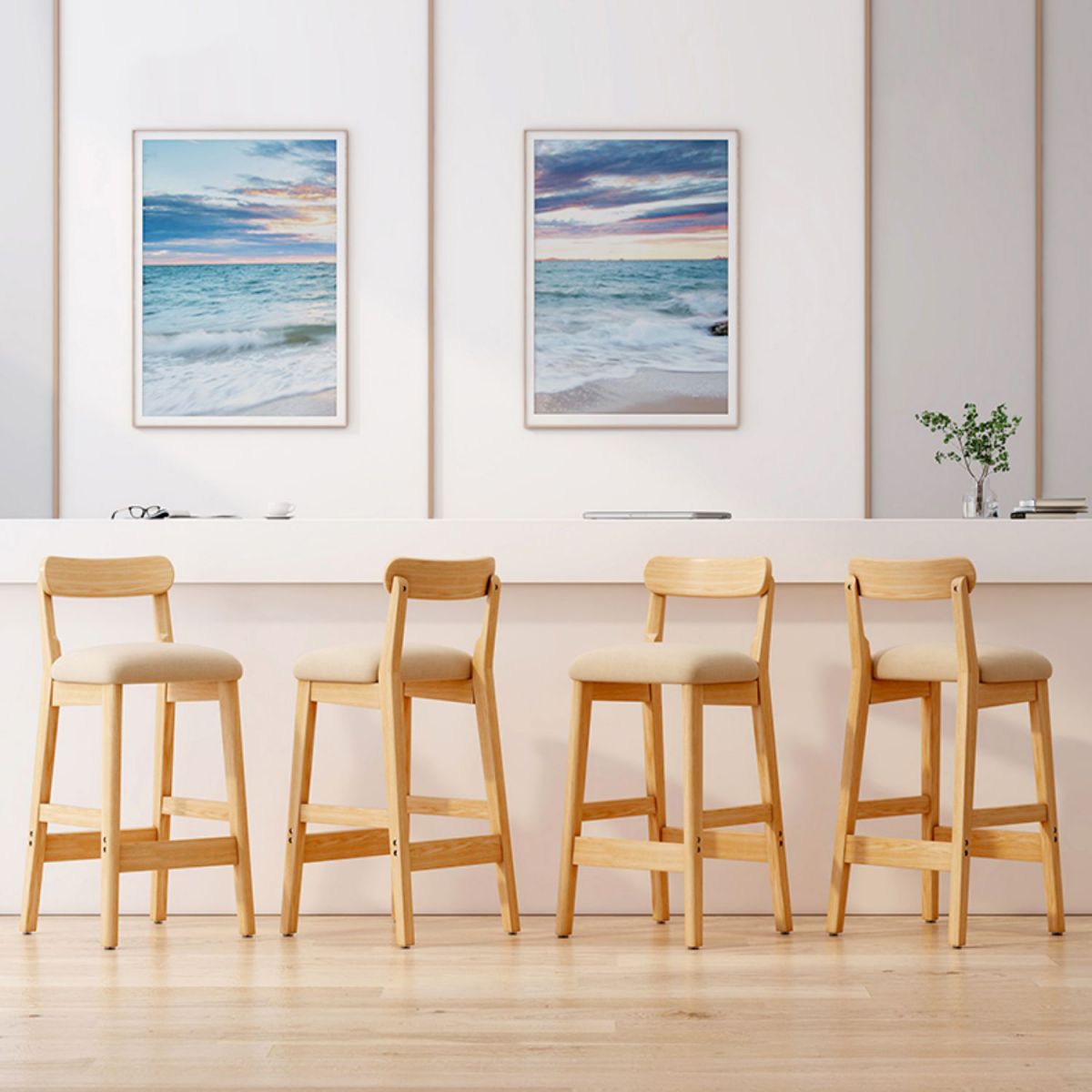 Modern Solid Wood Counter Stool Bar-height Low Back Bar Stool with Footrest Clearhalo 'Bar Furniture' 'Bar Stools' 'bar_stools' 'furn' 'furn_bar_stools' 'Furniture' 'Kitchen & Dining Furniture' 1200x1200_84e1f6e8-23fb-4945-94ff-945b27573d26