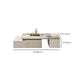 Rectangle Single Coffee Table Stone Cocktail Table with Storage Drawers