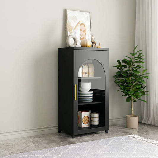 14.57"W Bookshelf Scandinavian Style Bookcase for Home Office with Door