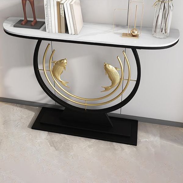 Tavolo da divano console glam tavolo con console mezzaluna antica finitura