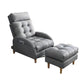Contemporary Bonded Leather Tufted Cushions with Ottoman Lounge Accent Chair Clearhalo 'Accent Chairs' 'accent_chairs' 'Chairs & Seating' 'furn' 'furn_accent_chairs' 'Furniture' 'Living Room Furniture' 1200x1200_84e75e3d-9714-4d15-9916-b8e3c56c62f2